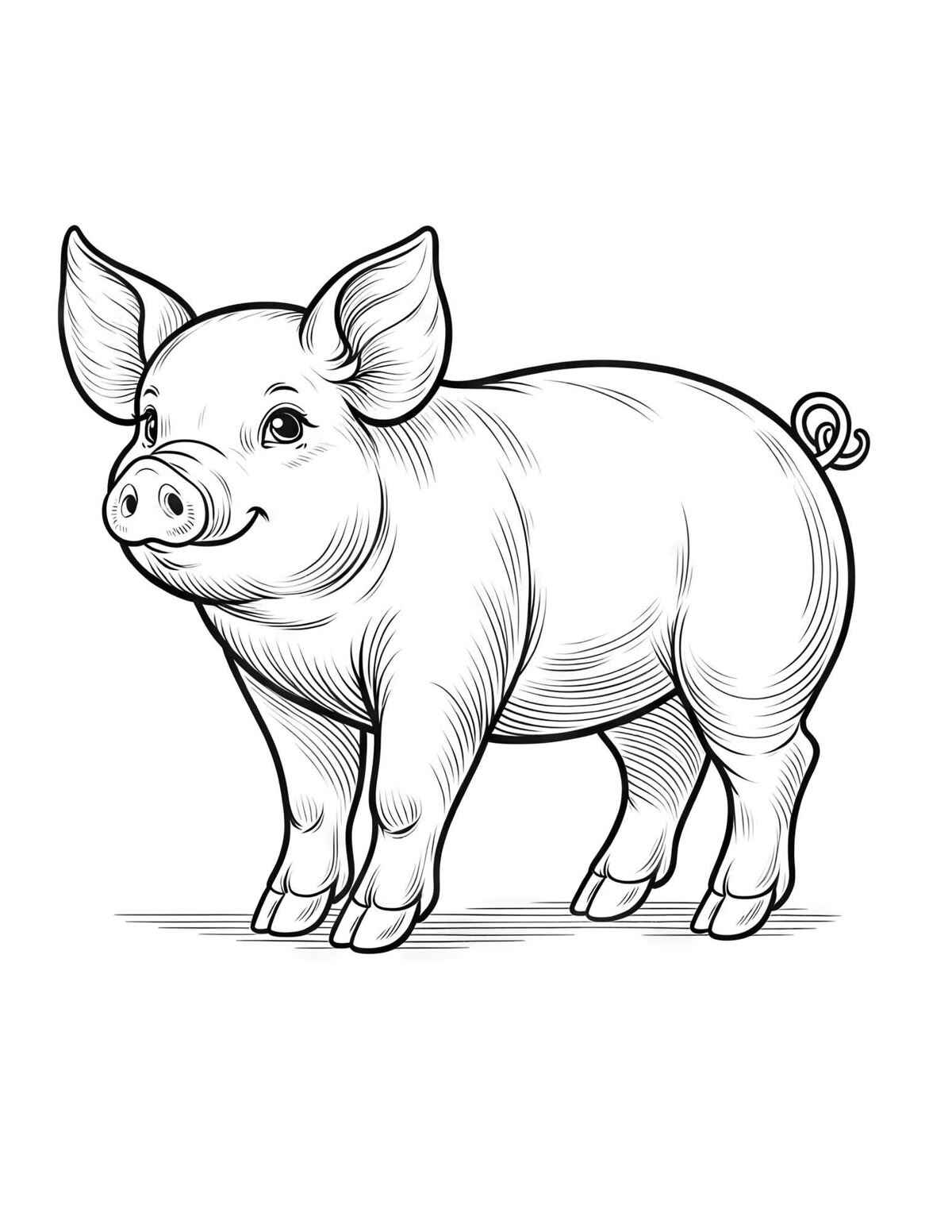 Desenho de Porco Desenho Colorir Imprimir 44