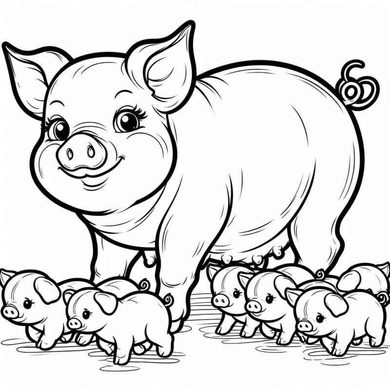 Desenho de Porco Desenho Colorir Imprimir 45