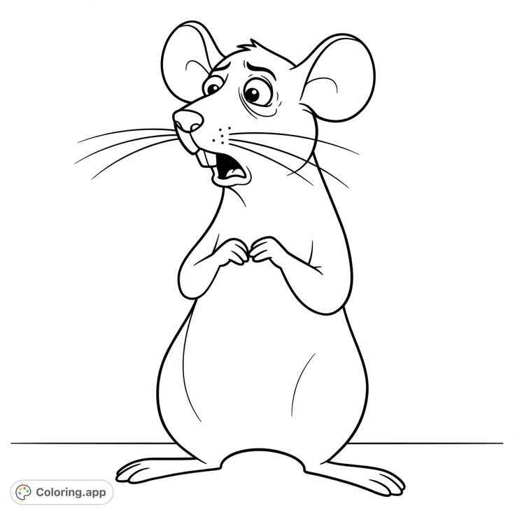 Desenho de Rato Desenho Colorir Imprimir 08