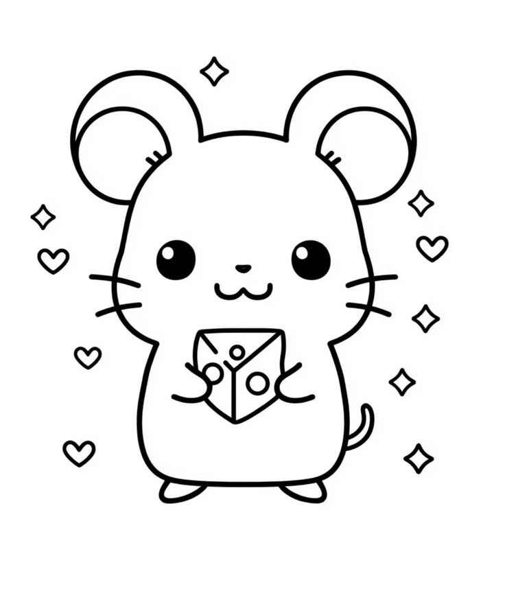 Desenho de Rato Desenho Colorir Imprimir 12