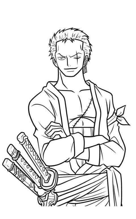 Desenho de Roronoa Zoro Desenho Colorir Imprimir 02