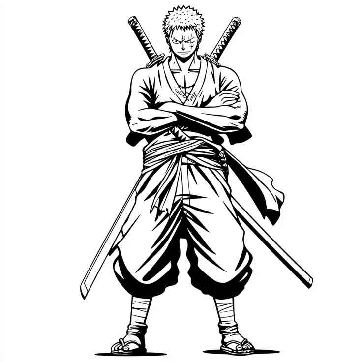 Desenho de Roronoa Zoro Desenho Colorir Imprimir 04