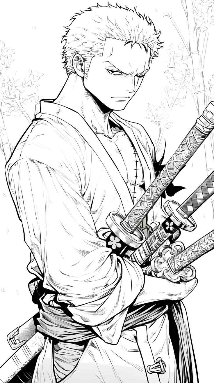 Desenho de Roronoa Zoro Desenho Colorir Imprimir 07