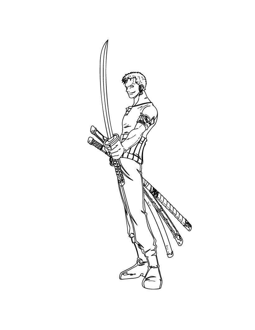Desenho de Roronoa Zoro Desenho Colorir Imprimir 08