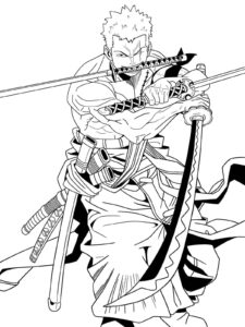 Desenho de Roronoa Zoro Desenho Colorir Imprimir 09