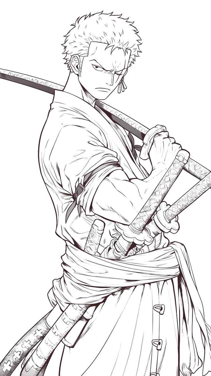 Desenho de Roronoa Zoro Desenho Colorir Imprimir 12
