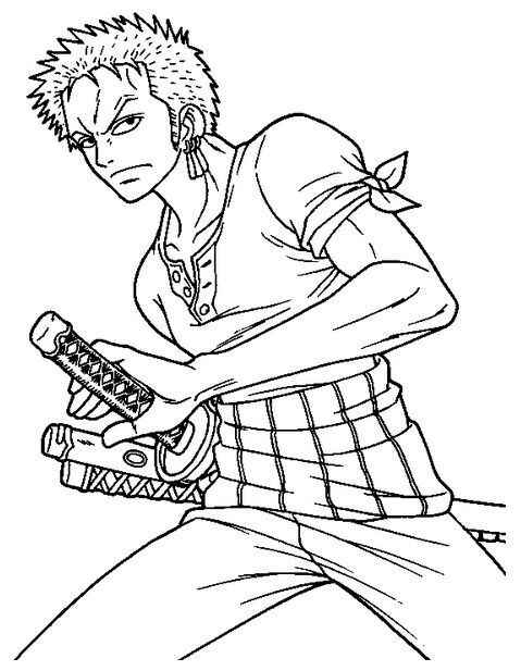 Desenho de Roronoa Zoro Desenho Colorir Imprimir 14