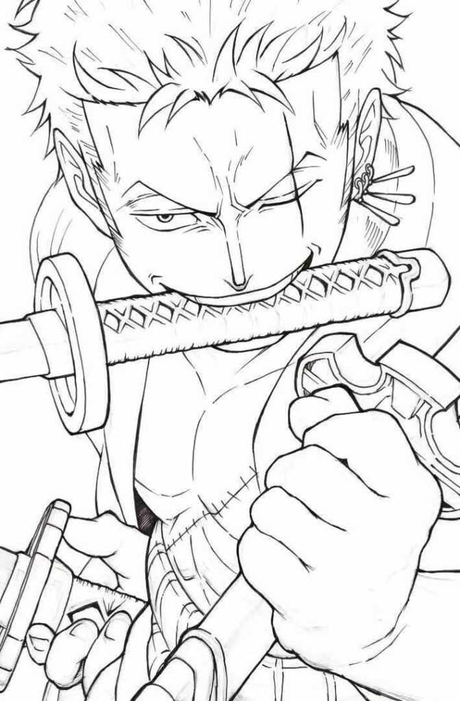 Desenhos do Roronoa Zoro para Imprimir e Colorir