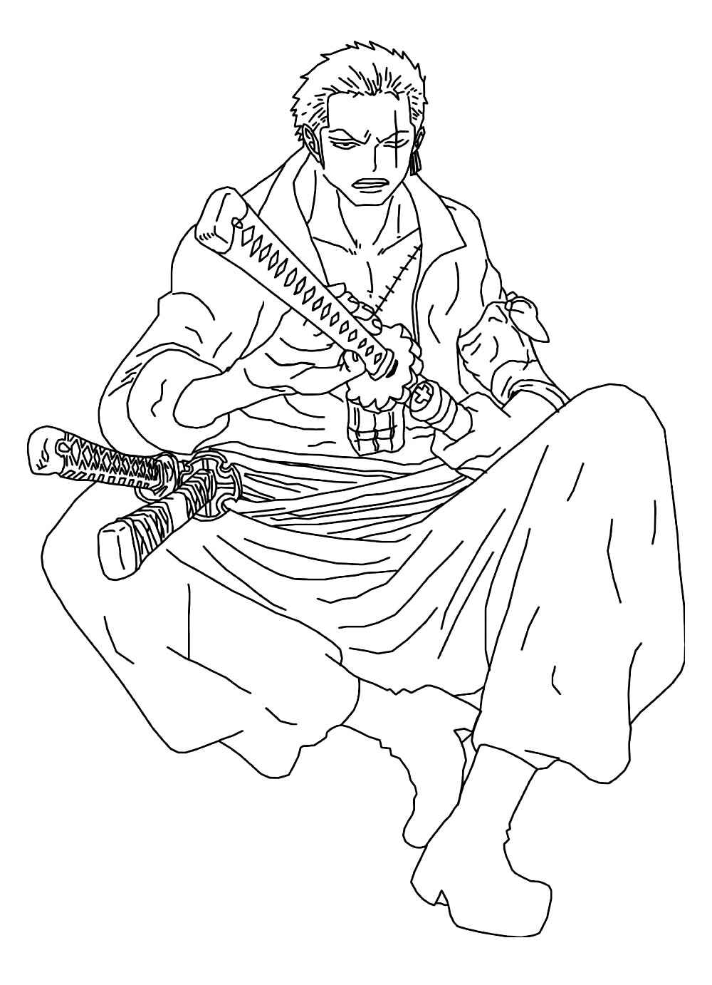 Desenho de Roronoa Zoro Desenho Colorir Imprimir 18