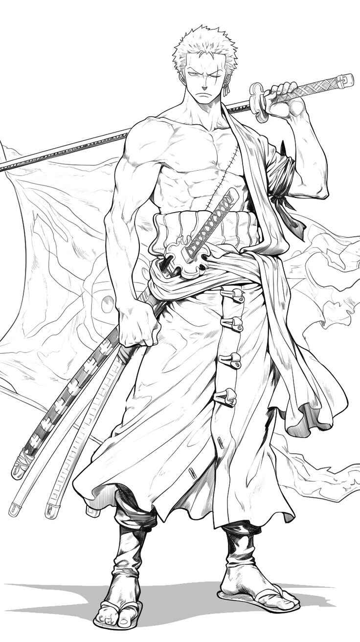 Desenho de Roronoa Zoro Desenho Colorir Imprimir 21
