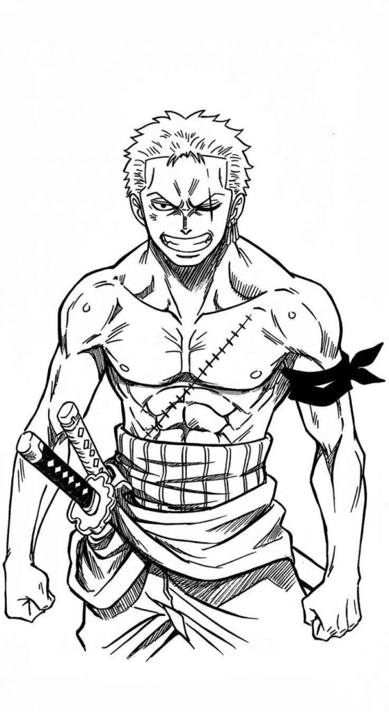 Desenhos do Roronoa Zoro para Imprimir e Colorir