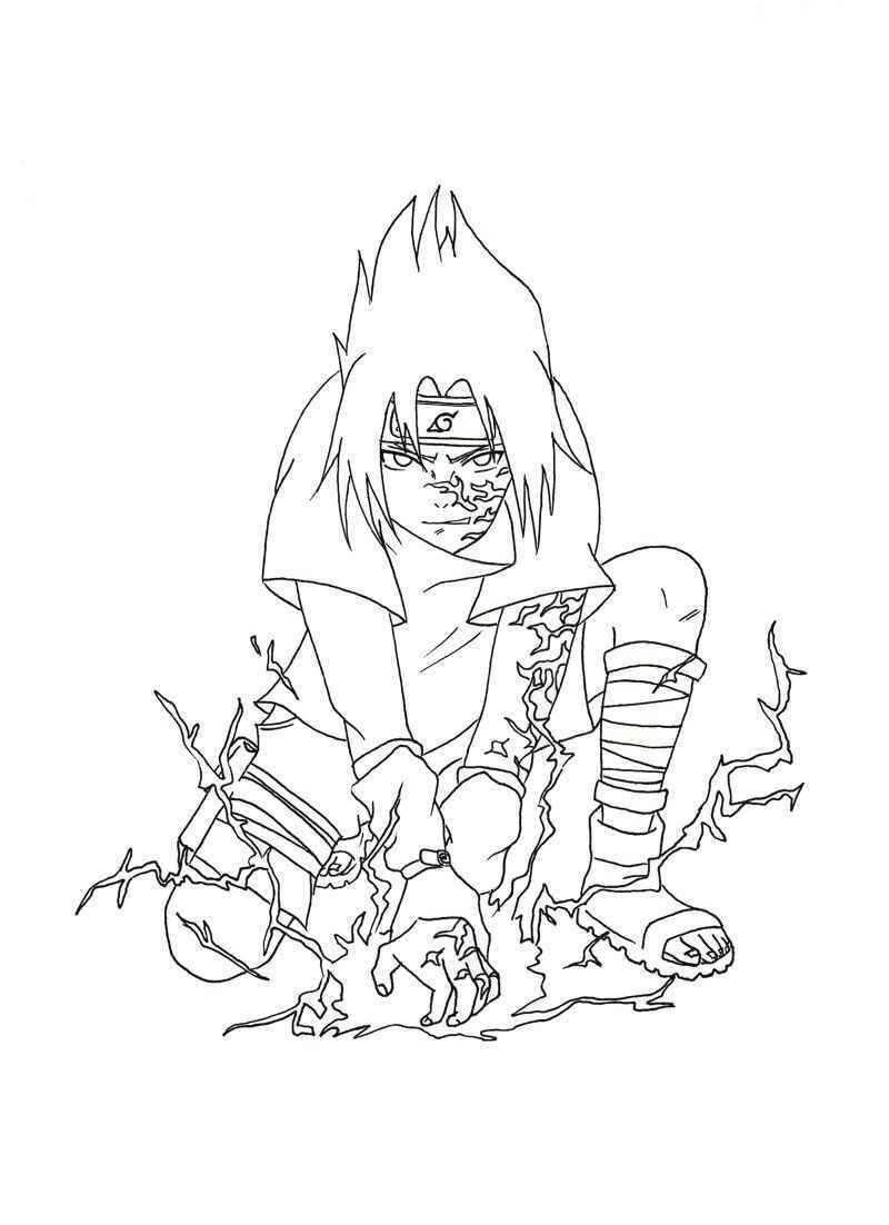 Desenho de Sasuke Desenho Colorir Imprimir 01