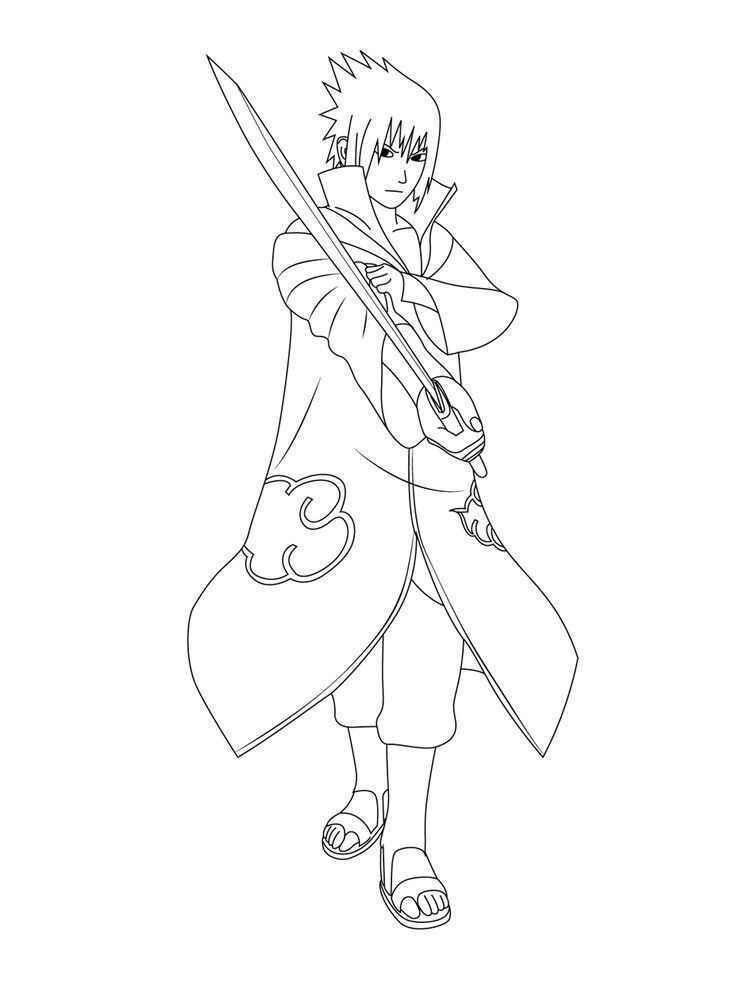 Desenho de Sasuke Desenho Colorir Imprimir 05