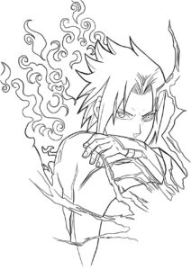 Desenho de Sasuke Desenho Colorir Imprimir 12
