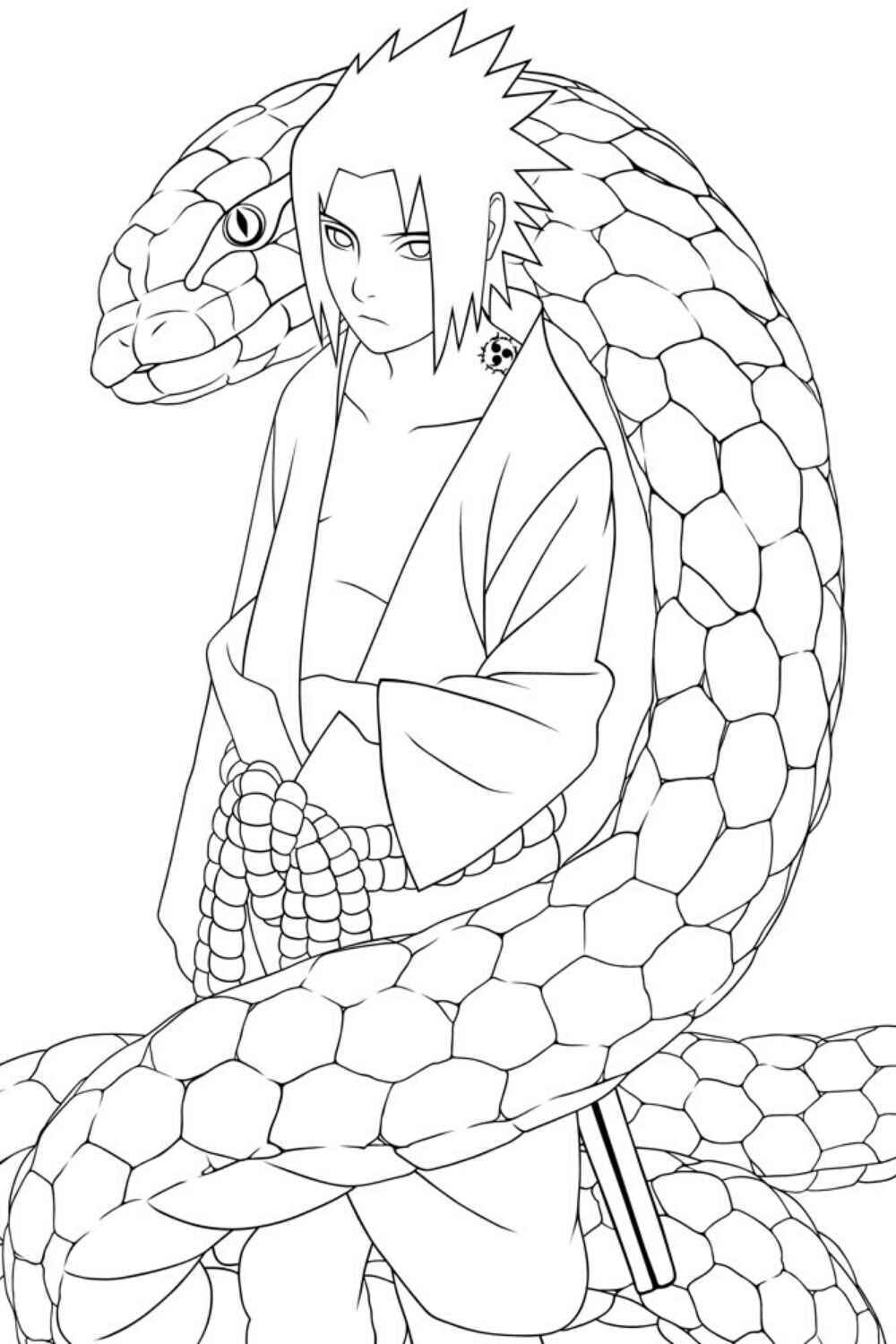 Desenho de Sasuke Desenho Colorir Imprimir 13