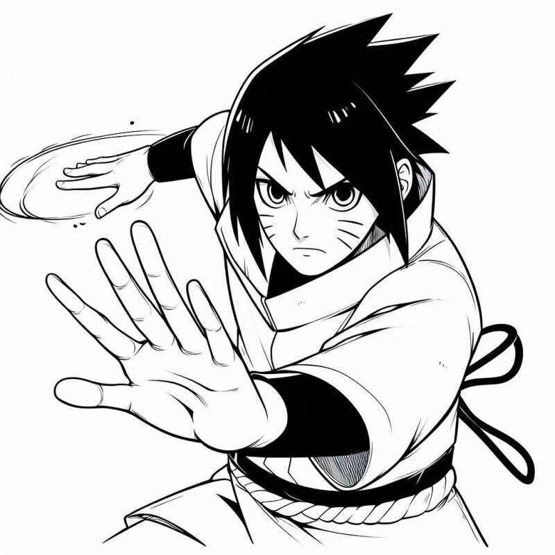 Desenho de Sasuke Desenho Colorir Imprimir 25