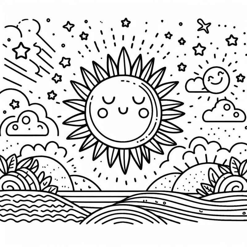 Desenho de Sol Desenho Colorir Imprimir 11