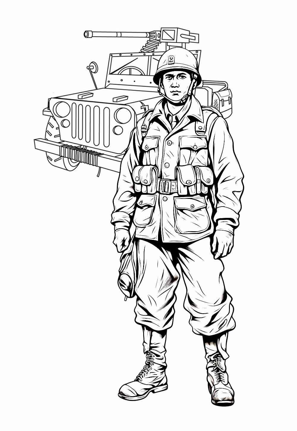 Desenho de Soldados Desenho Colorir Imprimir 16