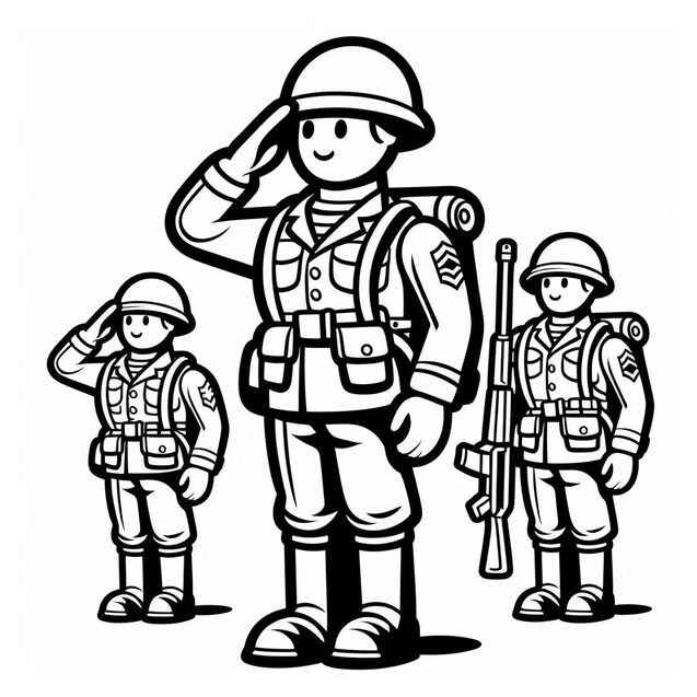 Desenho de Soldados Desenho Colorir Imprimir 43