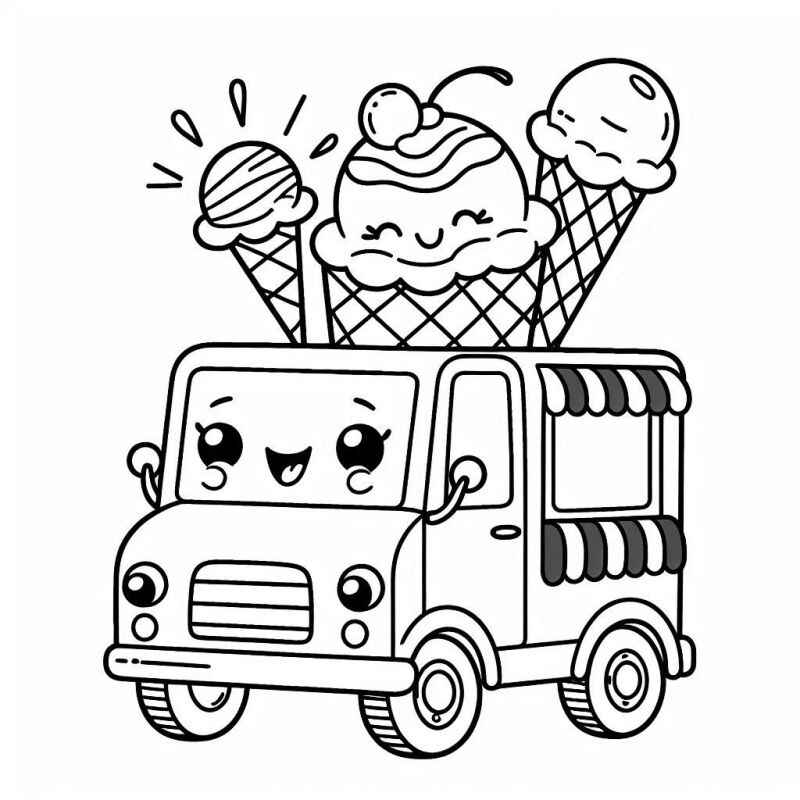 Desenho de Sorvete Desenho Colorir Imprimir 04