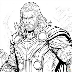 Desenho de Thor Desenho Colorir Imprimir 01