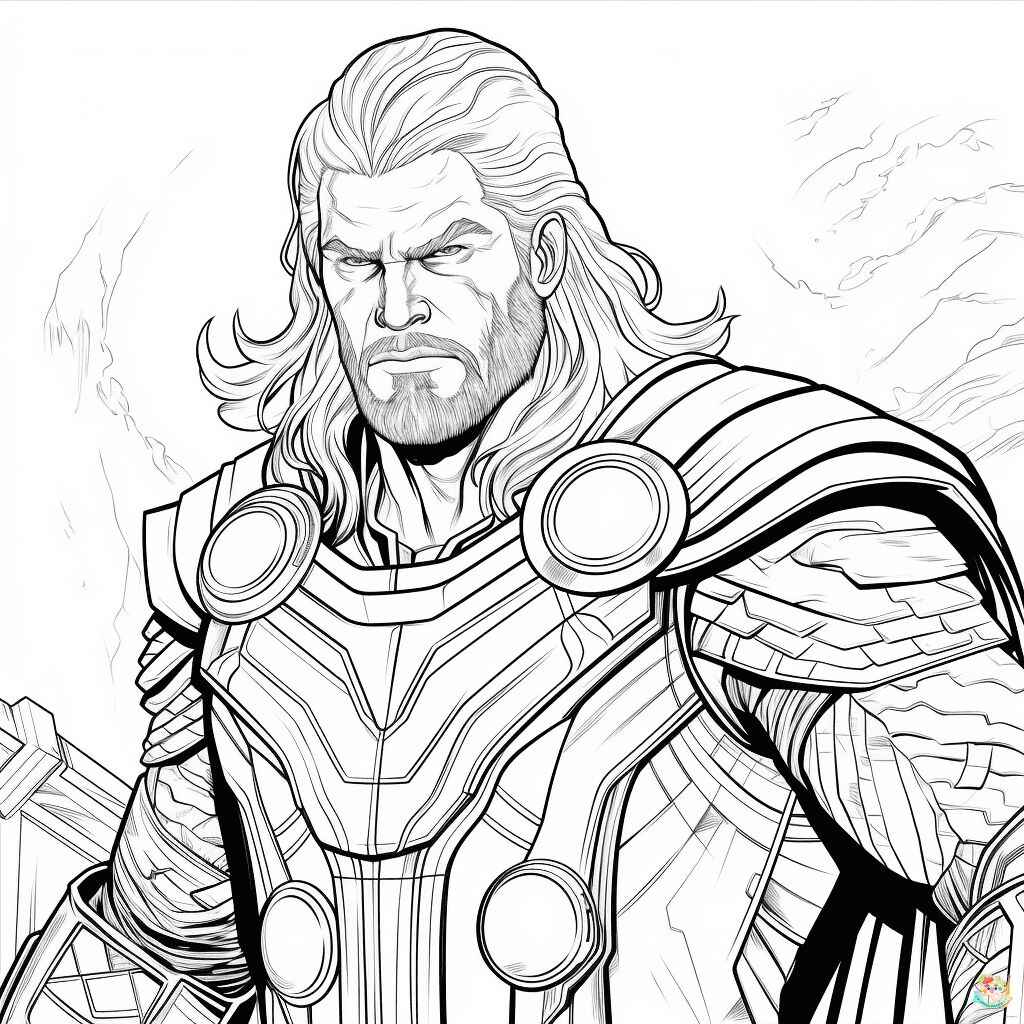 Desenho de Thor Desenho Colorir Imprimir 01