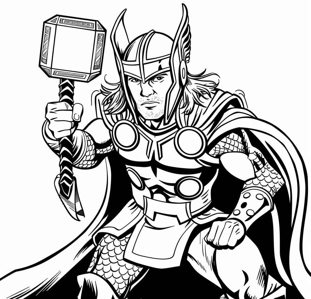 Desenho de Thor Desenho Colorir Imprimir 04