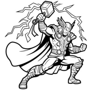 Desenho de Thor Desenho Colorir Imprimir 05