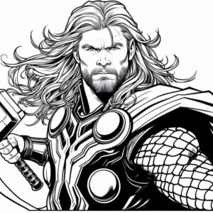 Desenho de Thor Desenho Colorir Imprimir 06