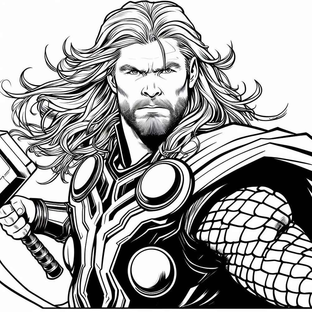 Desenho de Thor Desenho Colorir Imprimir 06