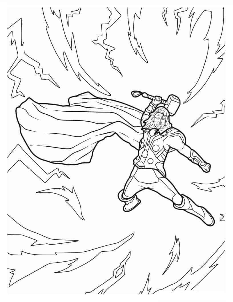 Desenho de Thor Desenho Colorir Imprimir 07
