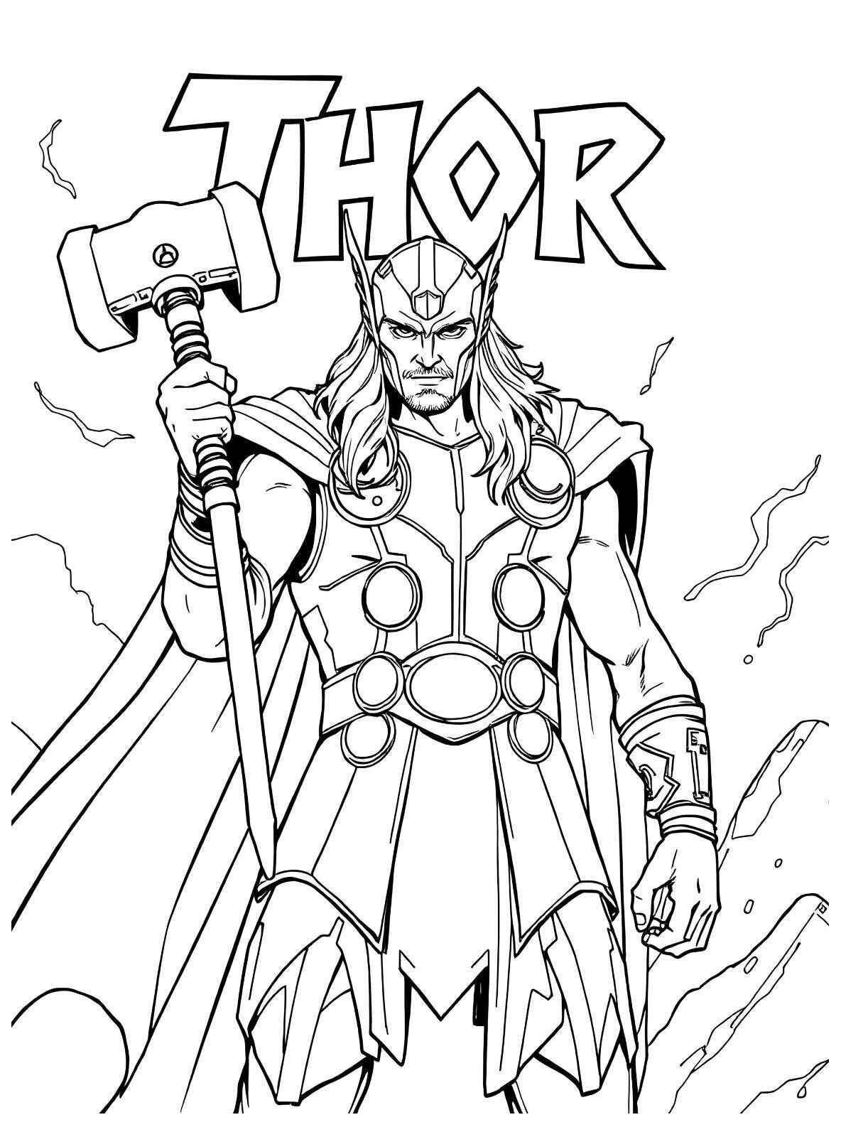 Desenho de Thor Desenho Colorir Imprimir 09