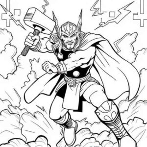 Desenho de Thor Desenho Colorir Imprimir 12