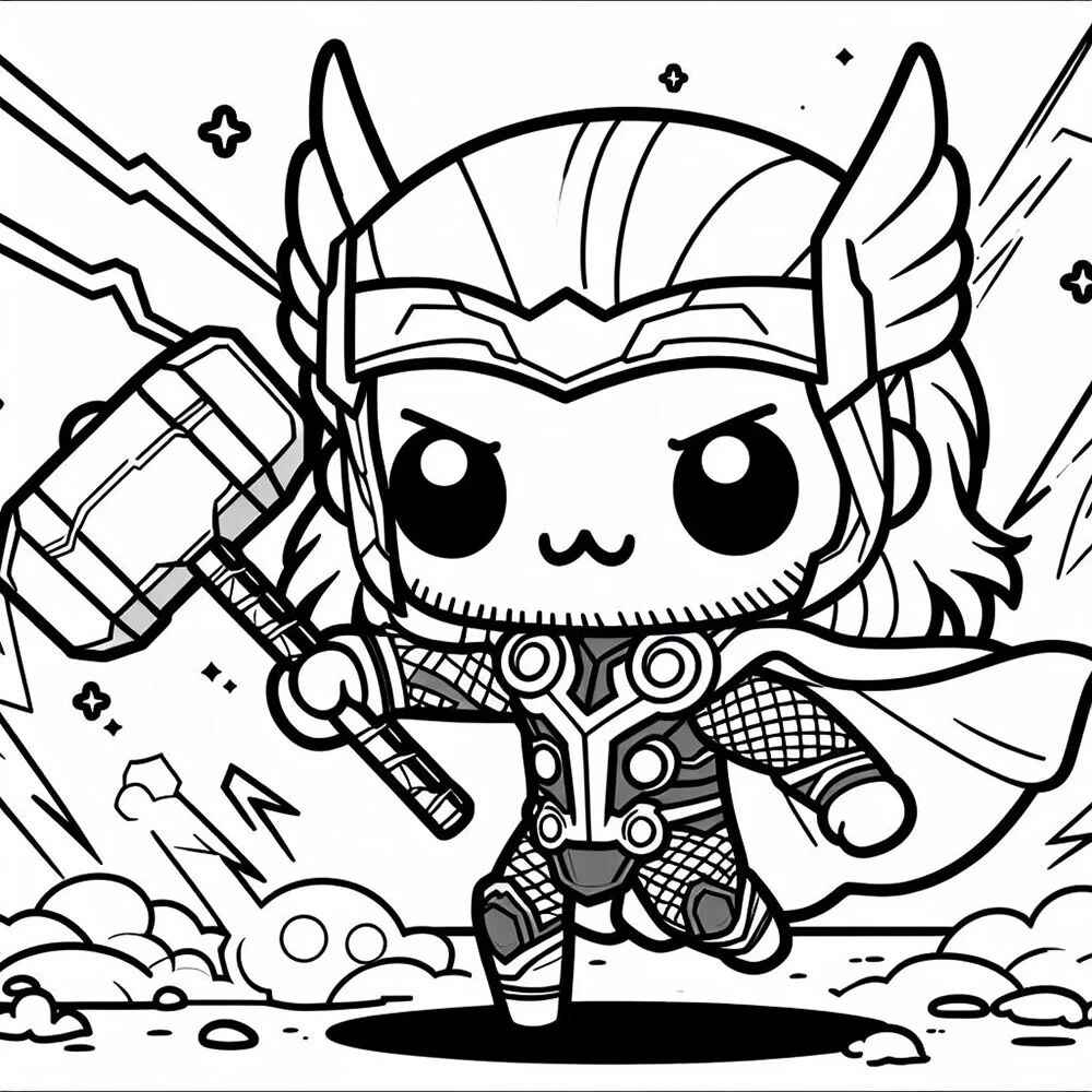 Desenho de Thor Desenho Colorir Imprimir 13