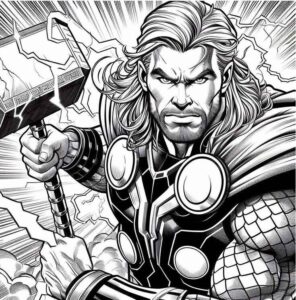 Desenho de Thor Desenho Colorir Imprimir 14