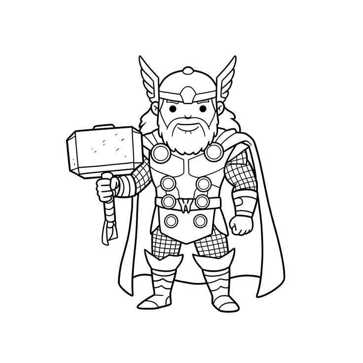 Desenho de Thor Desenho Colorir Imprimir 15