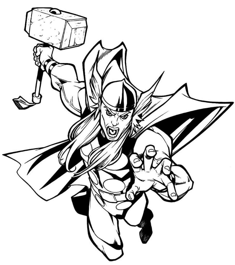 Desenho de Thor Desenho Colorir Imprimir 18