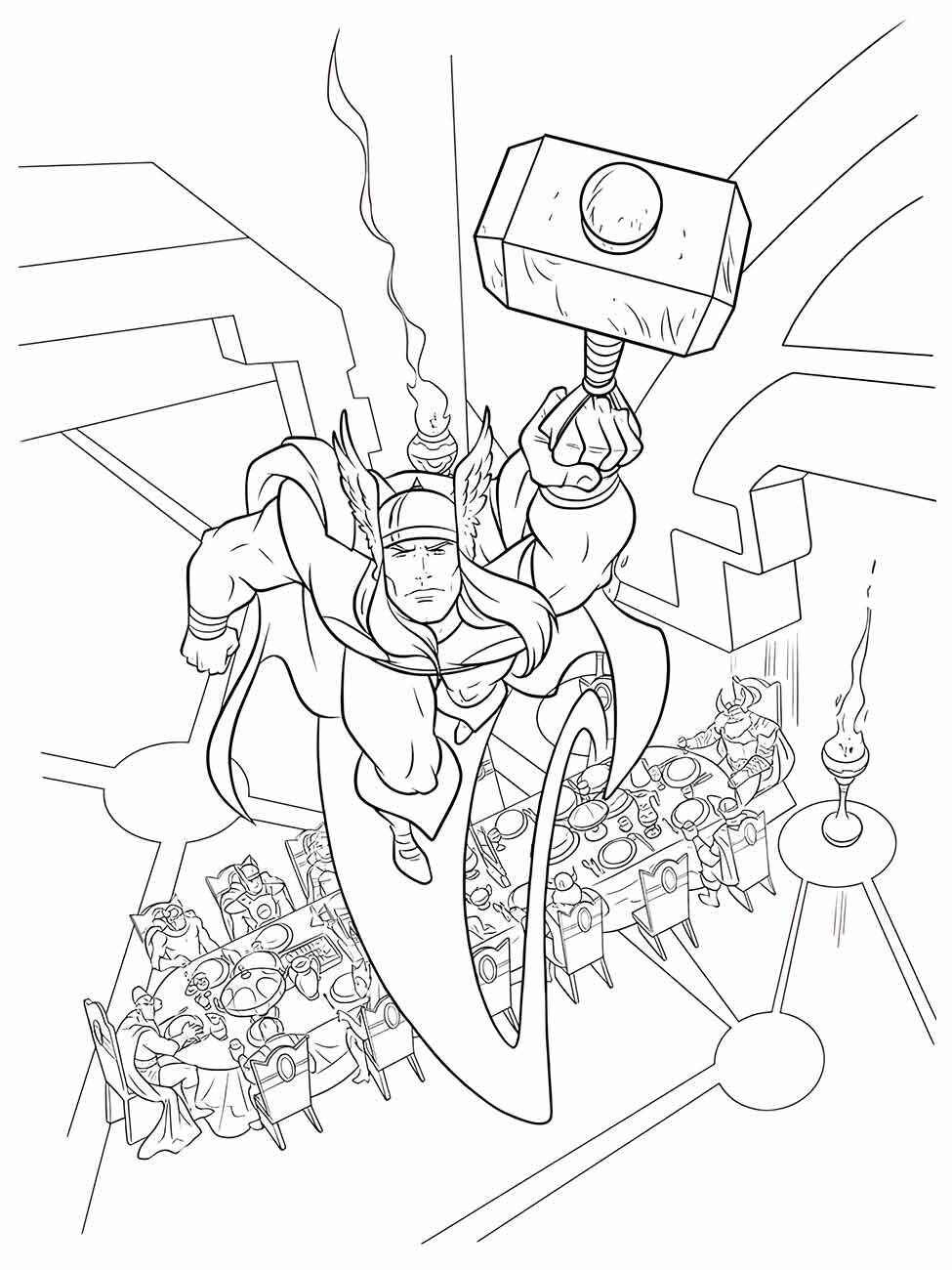 Desenho de Thor Desenho Colorir Imprimir 26