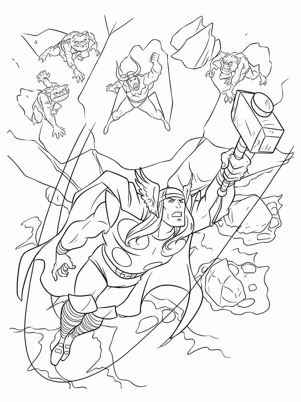 Desenho de Thor Desenho Colorir Imprimir 27