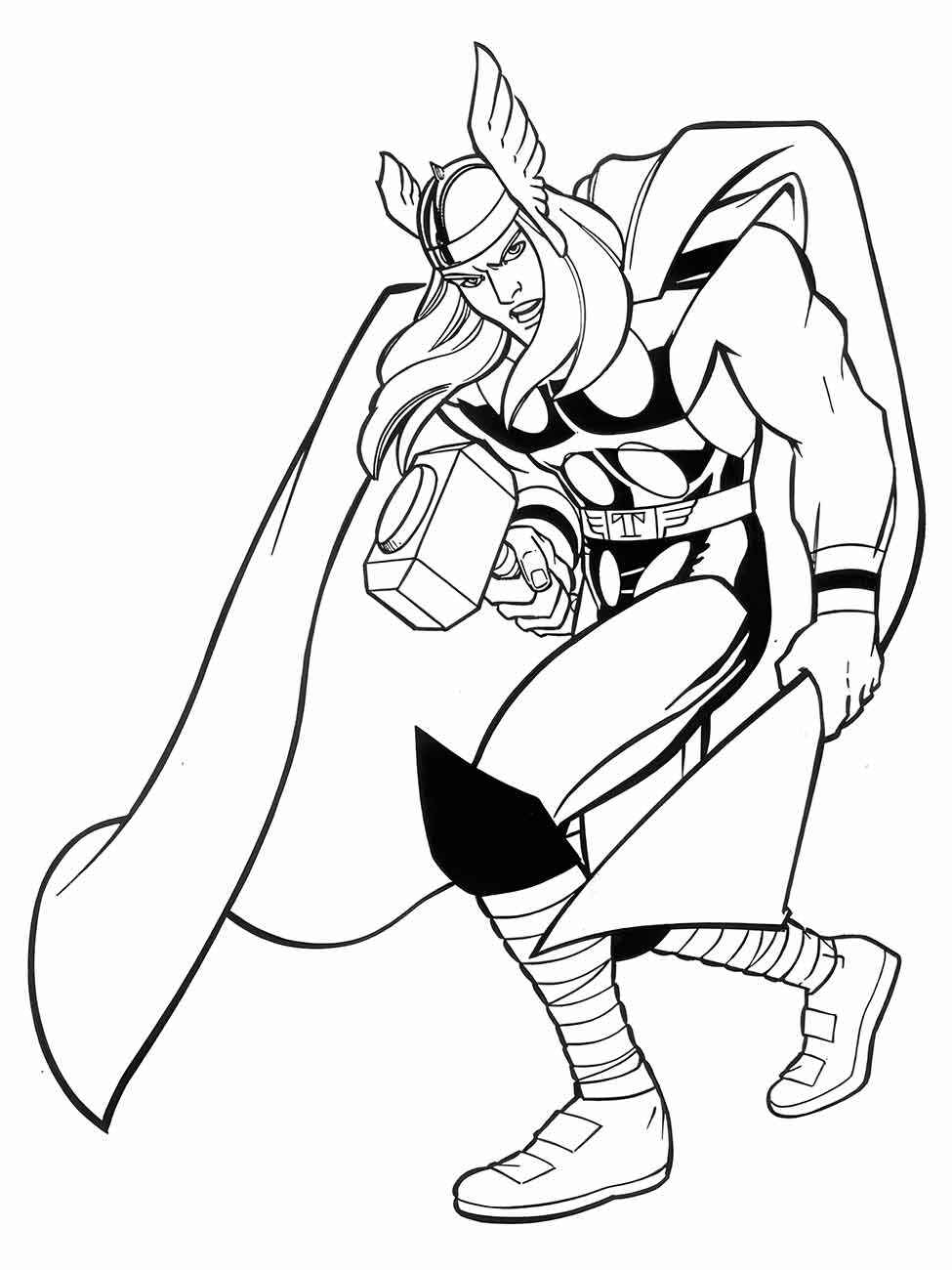 Desenho de Thor Desenho Colorir Imprimir 34