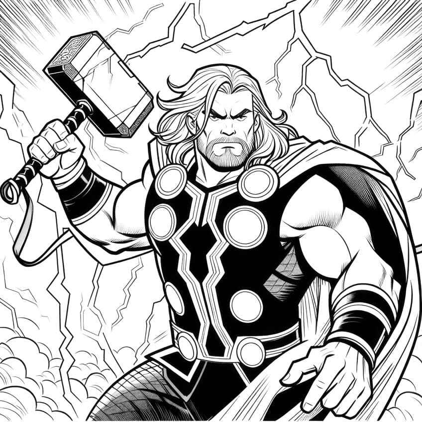 Desenho de Thor Desenho Colorir Imprimir 44