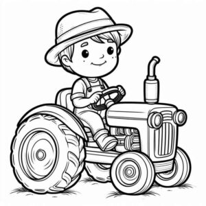 Desenho de Trator Desenho Colorir Imprimir 01