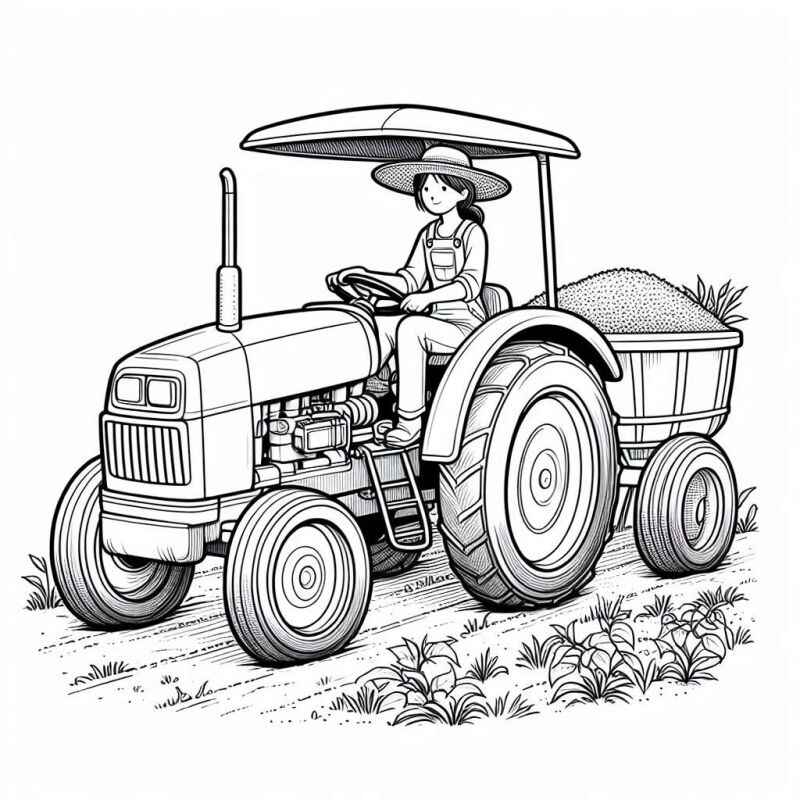 Desenho de Trator Desenho Colorir Imprimir 13