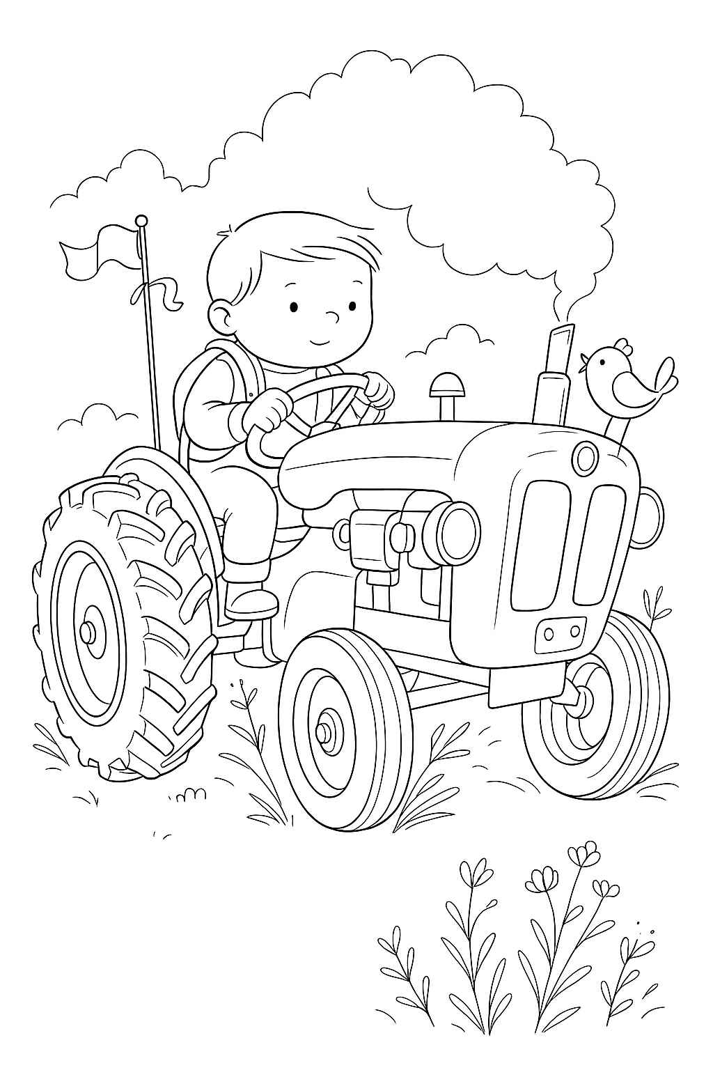 Desenho de Trator Desenho Colorir Imprimir 24