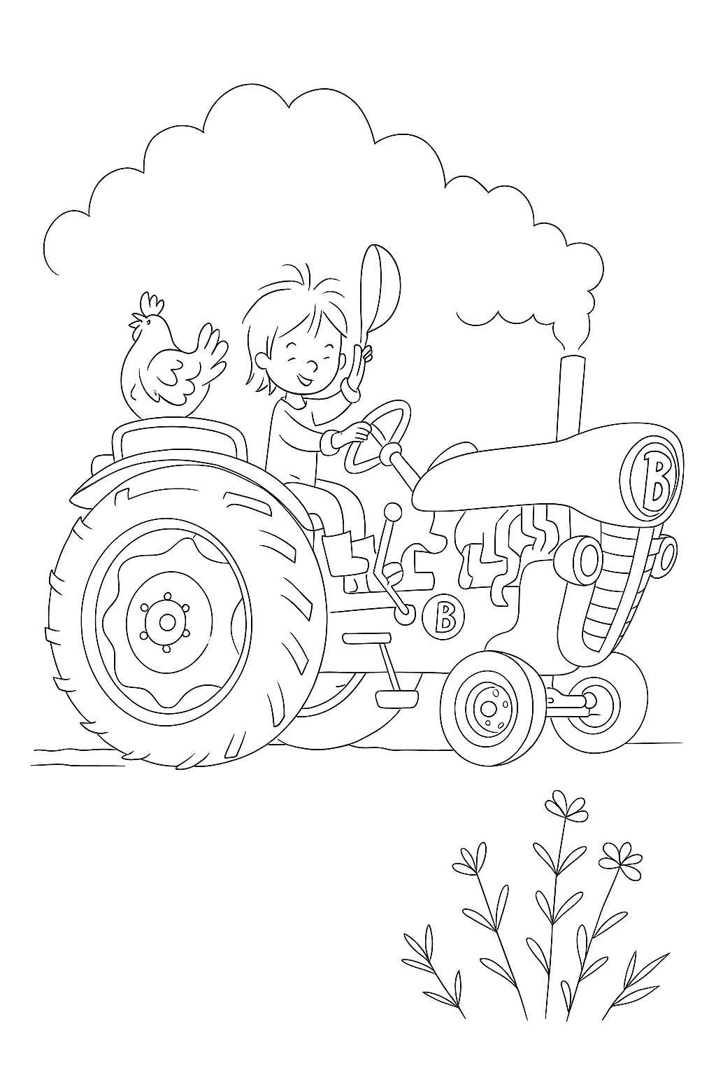 Desenho de Trator Desenho Colorir Imprimir 25