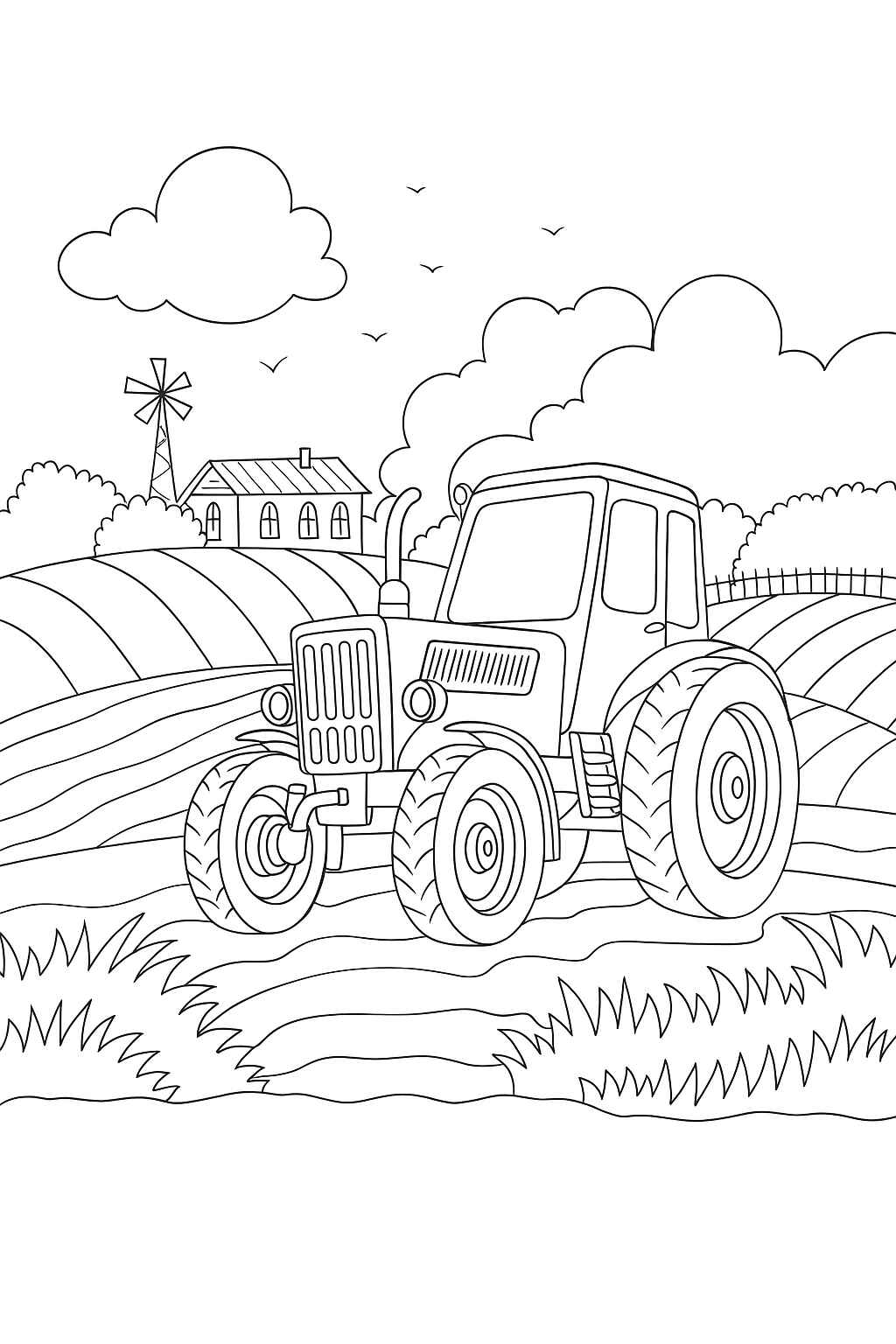 Desenho de Trator Desenho Colorir Imprimir 29