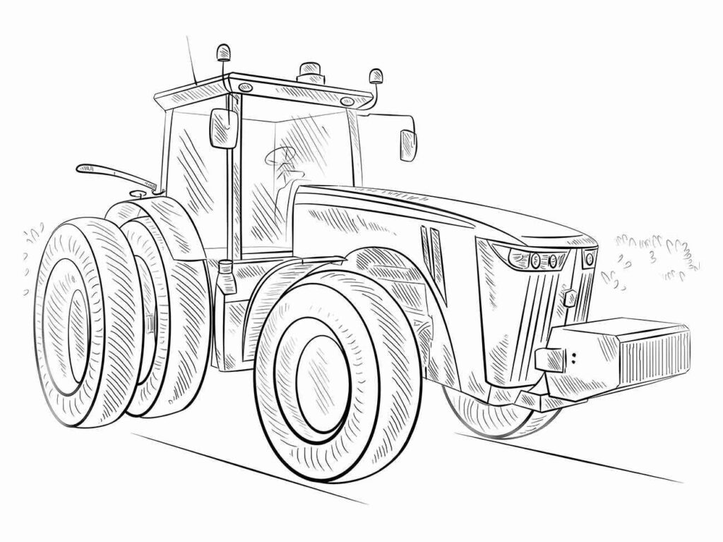 Desenhos de Trator para Imprimir e Colorir