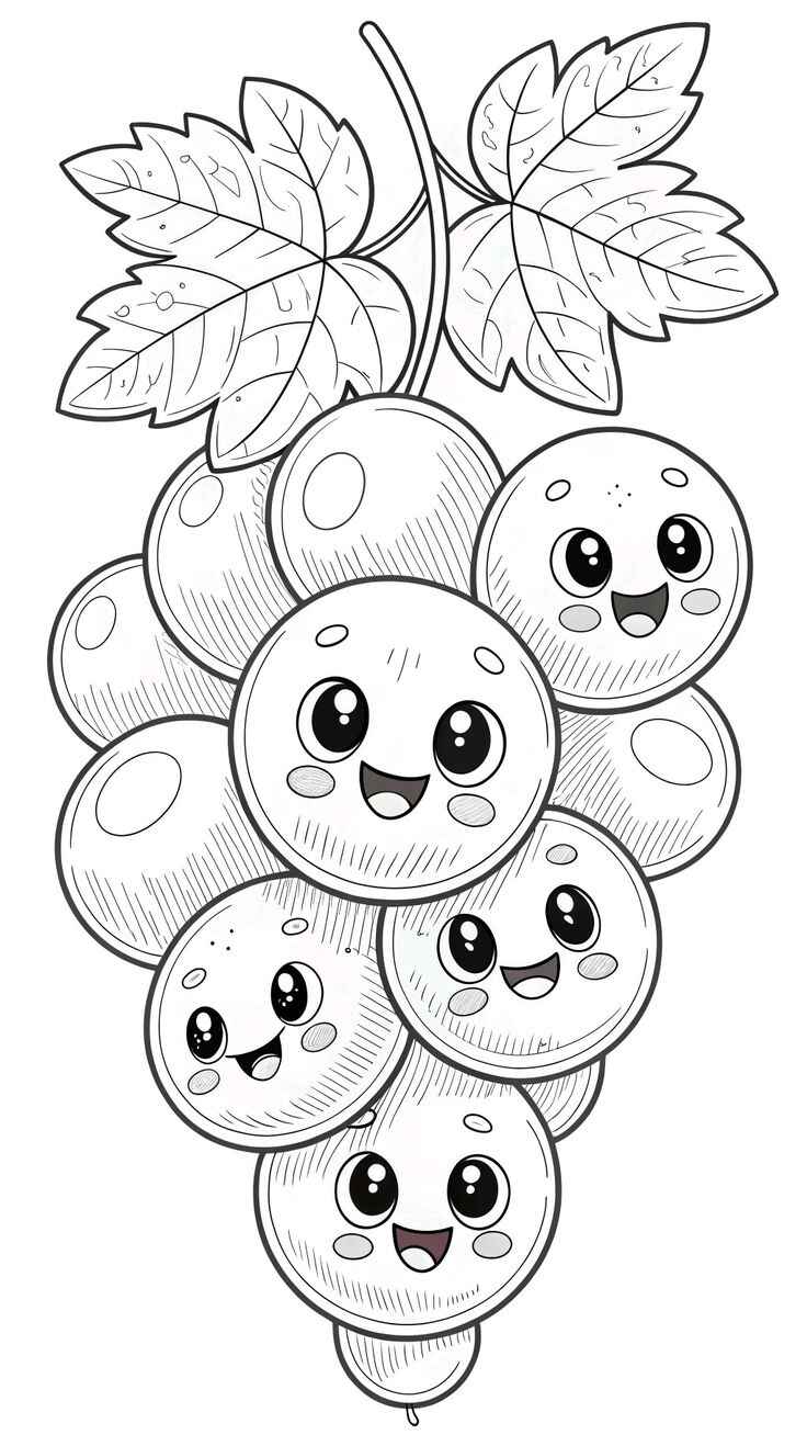 Desenho de Uva Desenho Colorir Imprimir 03