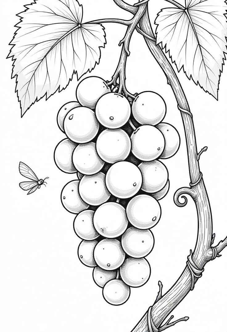 Desenho de Uva Desenho Colorir Imprimir 07