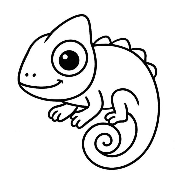 Desenhos de Camaleão para Imprimir e Colorir